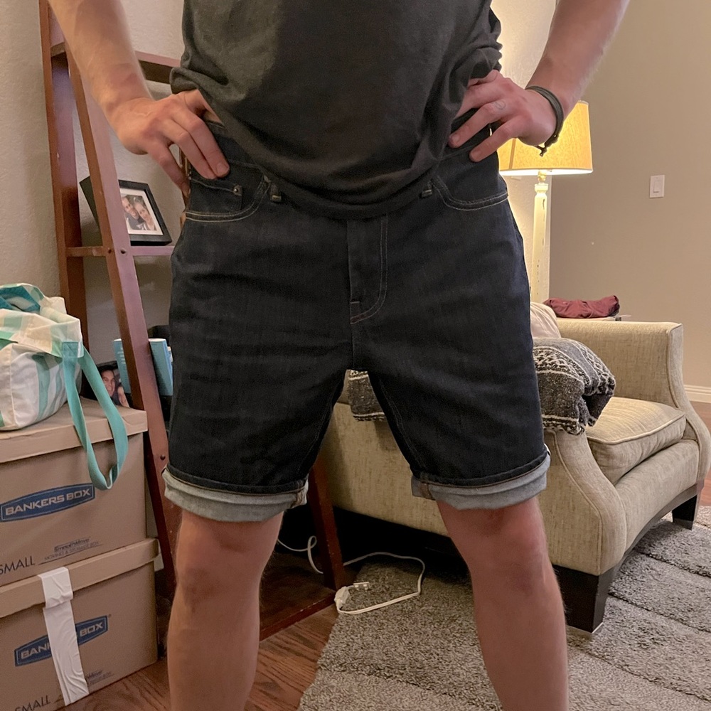 SOLD Levi Strauss Co dark wash denim shorts